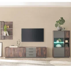 Wohnen Design Wohnwand Kombi modern - Mundo (dreiteilig)