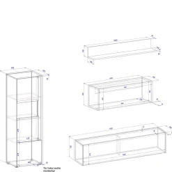 Wohnen Design Wohnzimmer Möbel-Kombination - Nonessia (fünfteilig)
