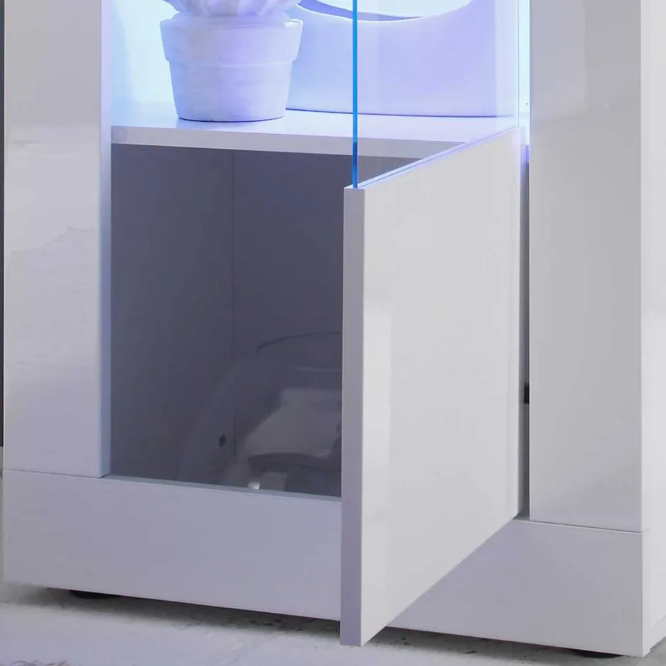 Design Wohnzimmer Vitrine in Hochglanz Weiß - Sogno^Wohnen Discount