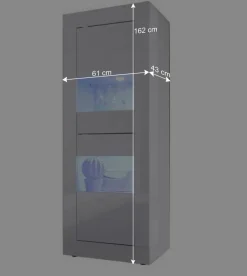 Design Wohnzimmer Vitrine in Hochglanz Weiß - Sogno^Wohnen Discount