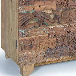 Design Wohnzimmerschrank aus Mangoholz rustikal - Lacid^Wohnen Outlet