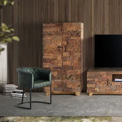 Design Wohnzimmerschrank aus Mangoholz rustikal - Lacid^Wohnen Outlet
