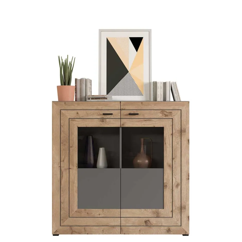 Wohnen Design Wohnzimmerschrank mit Glaseinsätzen - Scarlett