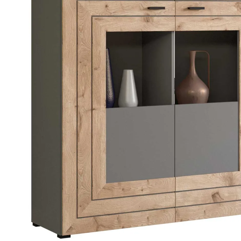Wohnen Design Wohnzimmerschrank mit Glaseinsätzen - Scarlett