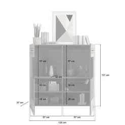 Wohnen Design Wohnzimmerschrank mit Glaseinsätzen - Scarlett