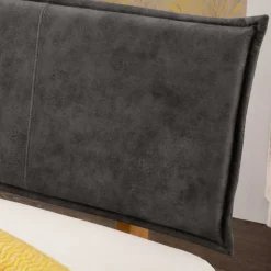 Wohnen Design-Balkenbett mit Polsterkopfteil - Kalastania