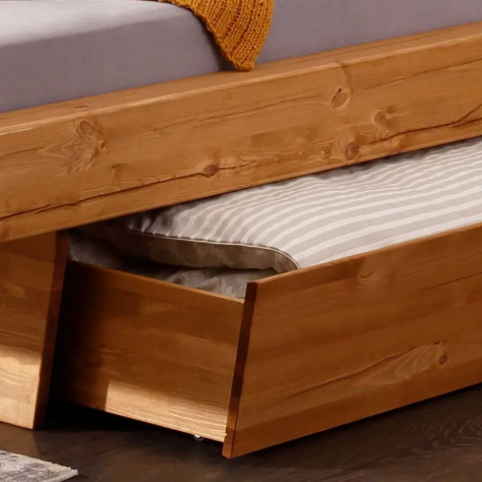 Wohnen Design-Balkenbett mit Polsterkopfteil - Kalastania