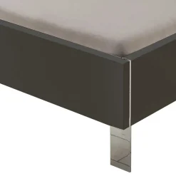 Designbett in Dunkelgrau mit Chrom - Bambina^Wohnen Sale