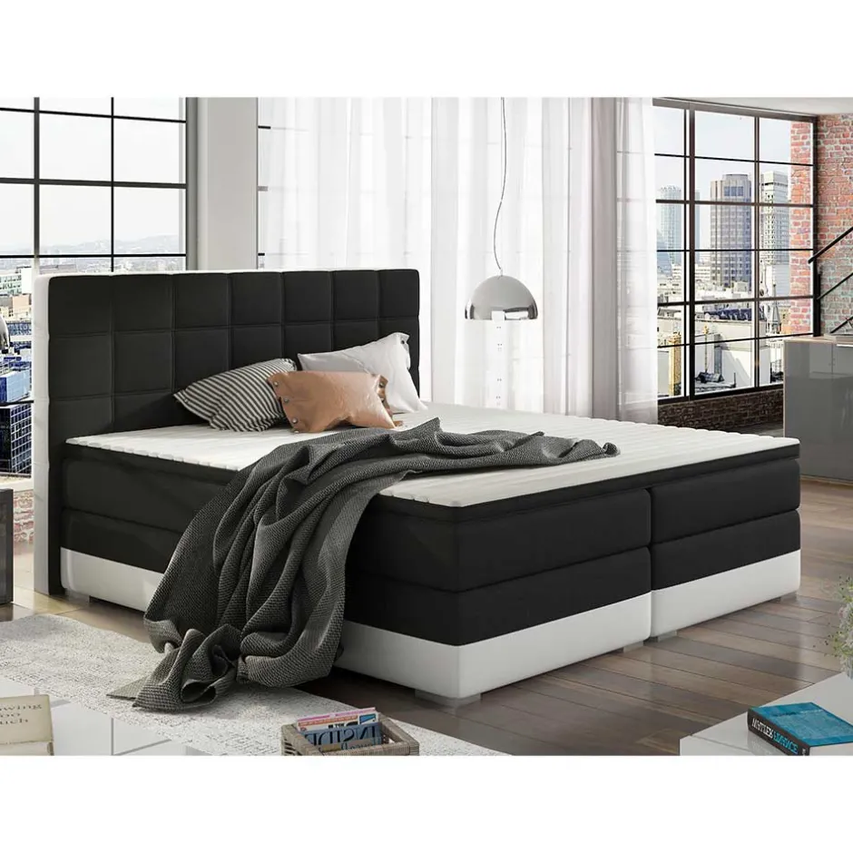 Wohnen Designbett in Schwarzbraun und Weiß - Crocodile