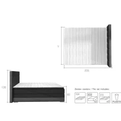 Wohnen Designbett in Schwarzbraun und Weiß - Crocodile