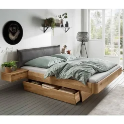 Designbett mit zwei Bettkästen aus Wildeiche - Zennian (dreiteilig)^Wohnen Best