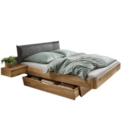 Designbett mit zwei Bettkästen aus Wildeiche - Zennian (dreiteilig)^Wohnen Best