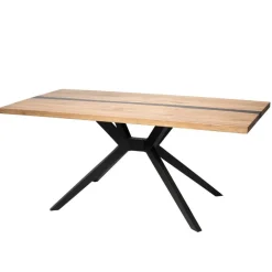 Design-Eichentisch mit Buchenholz-Spidergestell - Drakura^Wohnen Best