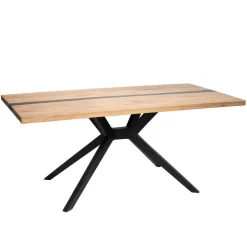 Design-Eichentisch mit Buchenholz-Spidergestell - Drakura^Wohnen Best