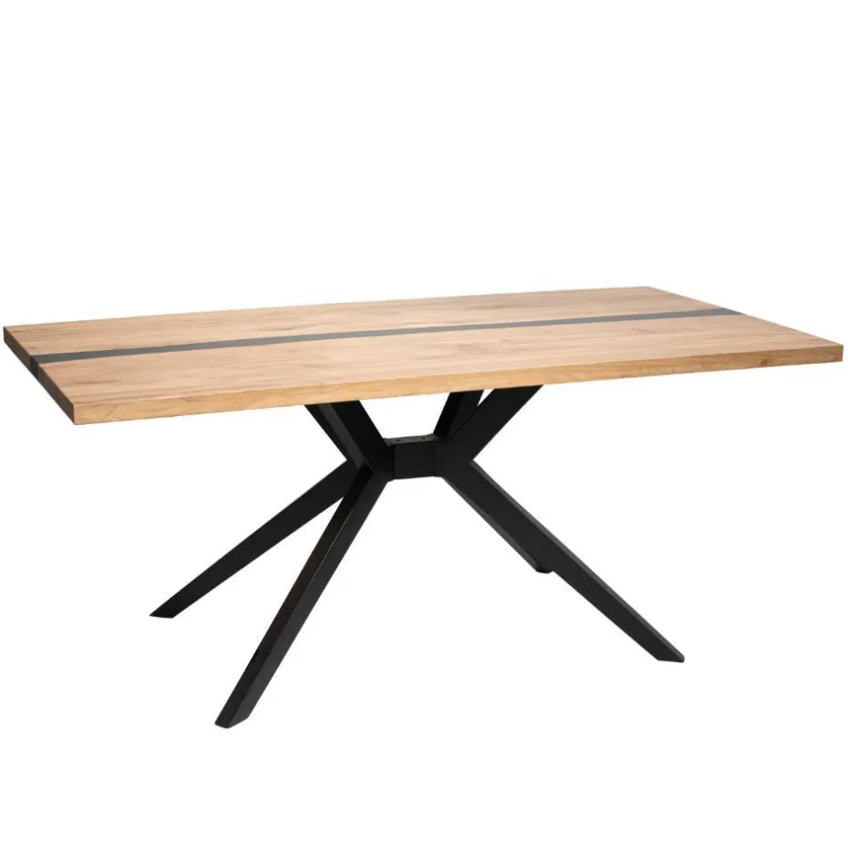 Design-Eichentisch mit Buchenholz-Spidergestell - Drakura^Wohnen Best