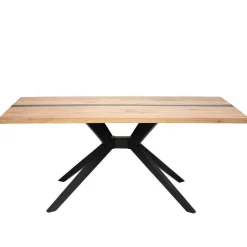 Design-Eichentisch mit Buchenholz-Spidergestell - Drakura^Wohnen Best
