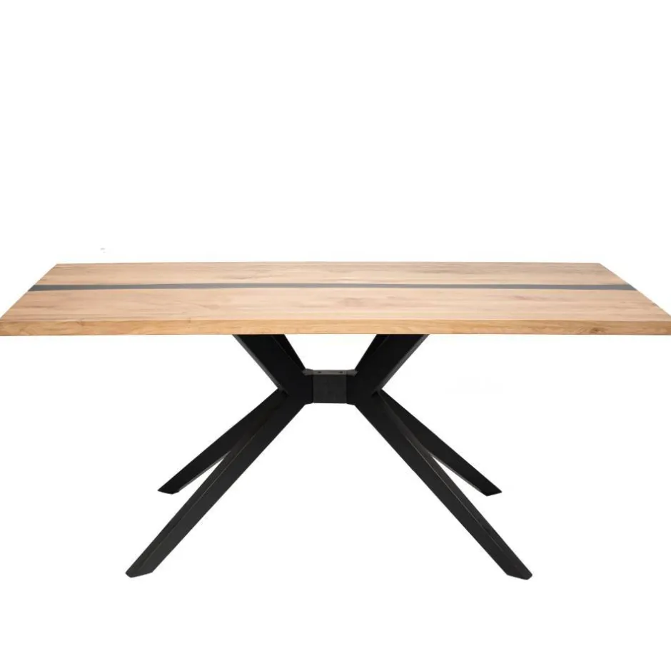 Design-Eichentisch mit Buchenholz-Spidergestell - Drakura^Wohnen Best