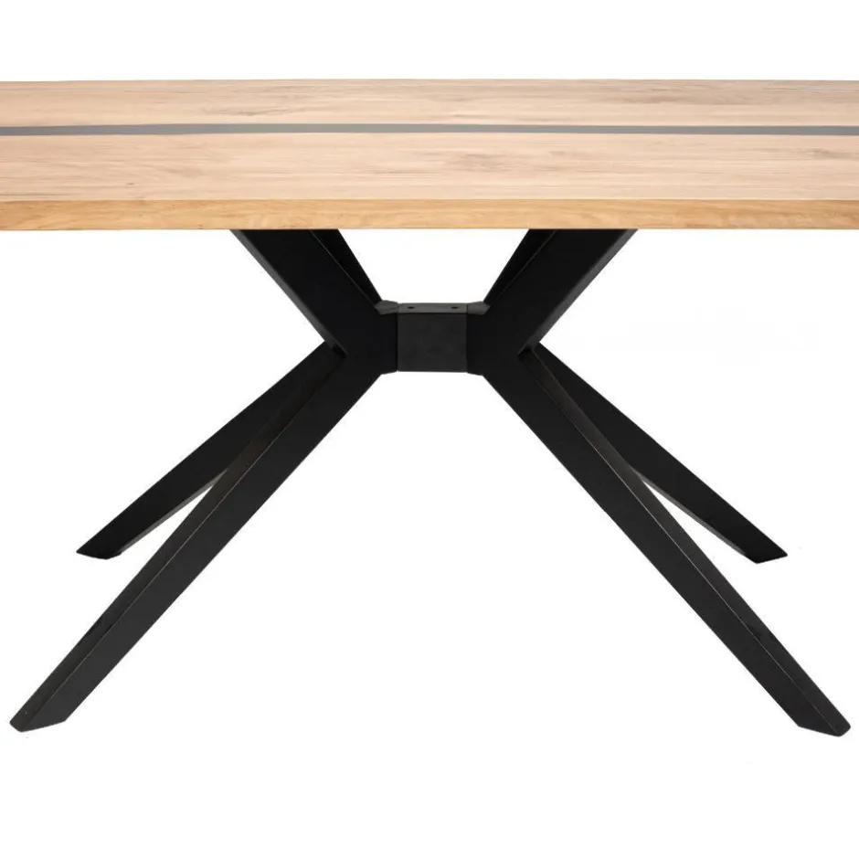 Design-Eichentisch mit Buchenholz-Spidergestell - Drakura^Wohnen Best