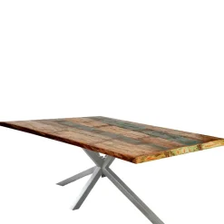 Wohnen Designer Altholz Esstisch in Mehrfarbig - Dembley