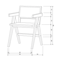 Wohnen Designer Armlehnenstuhl aus Rattan Wiener Geflecht - Leano