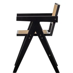 Wohnen Designer Armlehnenstuhl aus Rattan Wiener Geflecht - Leano