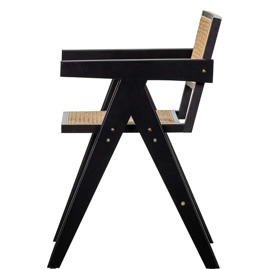 Wohnen Designer Armlehnenstuhl aus Rattan Wiener Geflecht - Leano