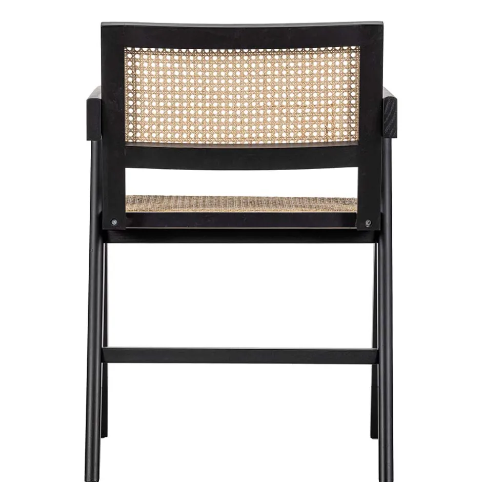 Wohnen Designer Armlehnenstuhl aus Rattan Wiener Geflecht - Leano