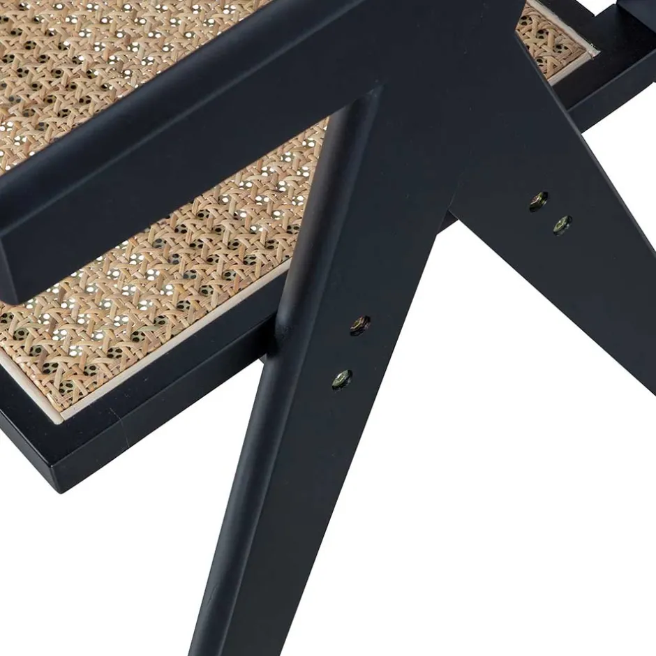 Wohnen Designer Armlehnenstuhl aus Rattan Wiener Geflecht - Leano