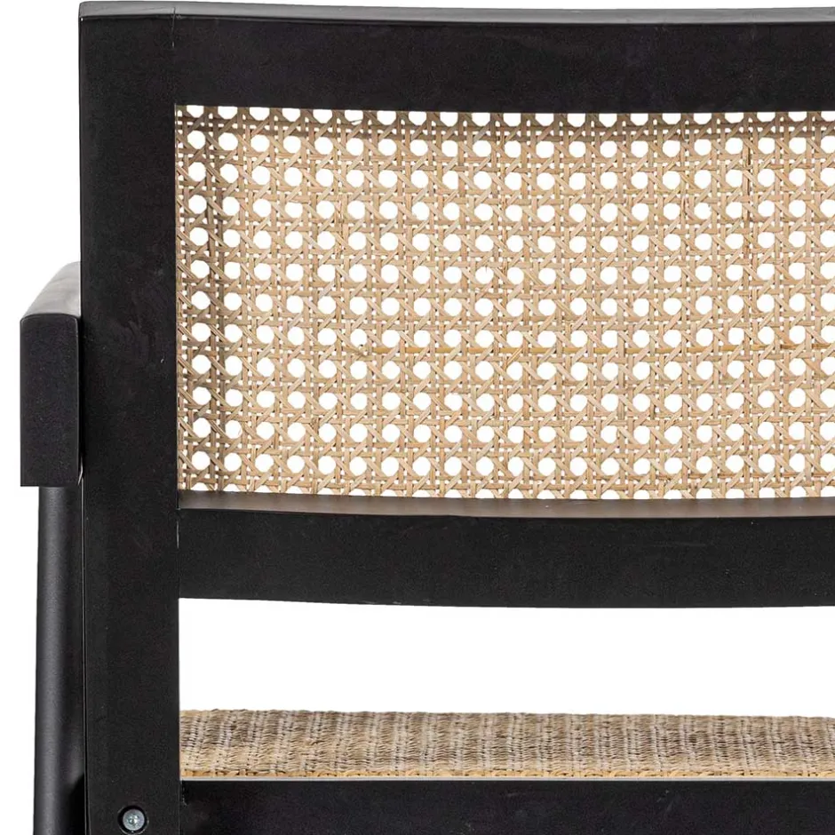 Wohnen Designer Armlehnenstuhl aus Rattan Wiener Geflecht - Leano