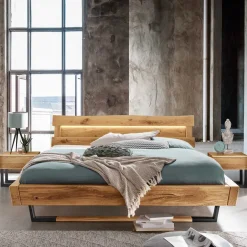 Wohnen Designer Balkenbett mit LED Beleuchtung - Syrecs