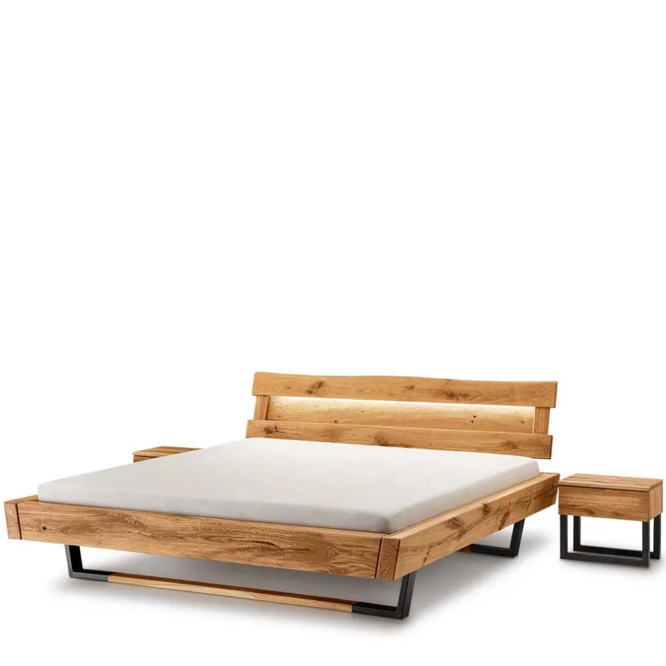 Wohnen Designer Balkenbett mit LED Beleuchtung - Syrecs