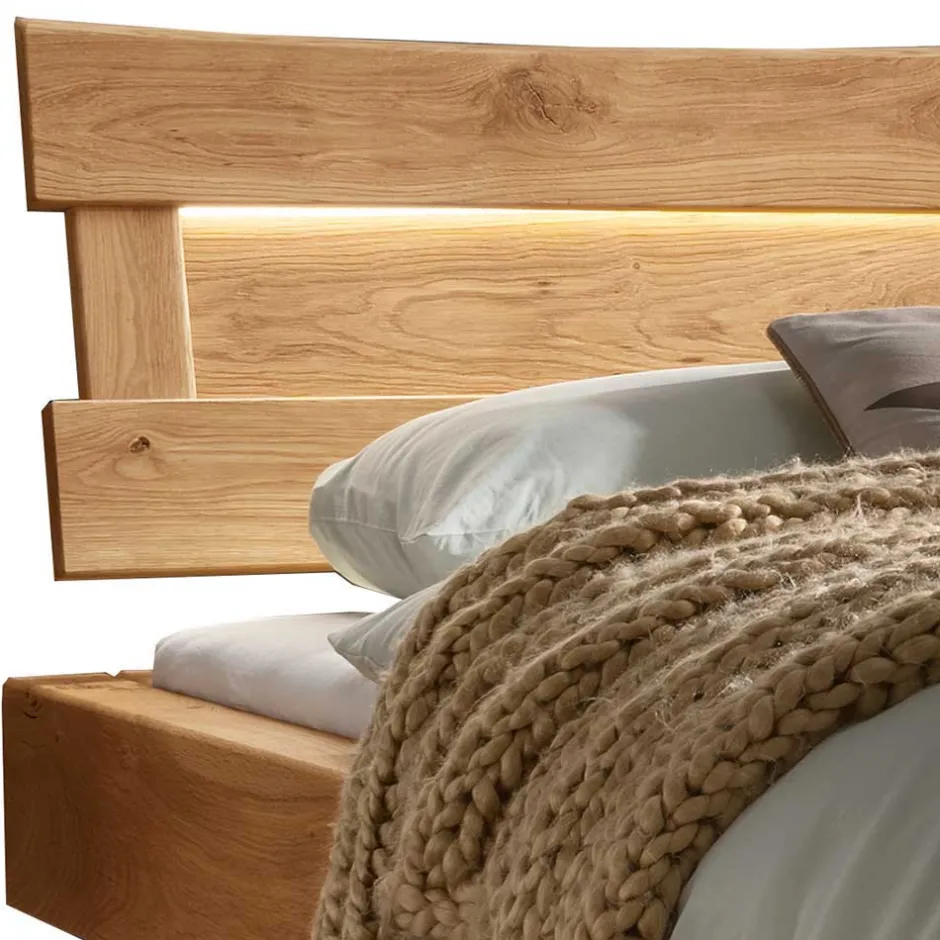 Wohnen Designer Balkenbett mit LED Beleuchtung - Syrecs