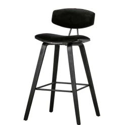 Designer Barstuhl in Schwarz Samt - Laccaro (2er Set)^Wohnen