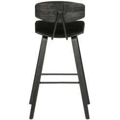 Designer Barstuhl in Schwarz Samt - Laccaro (2er Set)^Wohnen