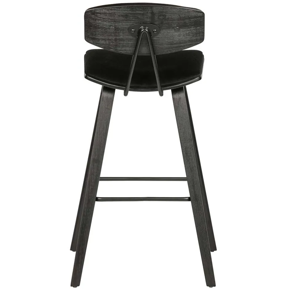 Designer Barstuhl in Schwarz Samt - Laccaro (2er Set)^Wohnen