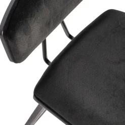 Designer Barstuhl in Schwarz Samt - Laccaro (2er Set)^Wohnen