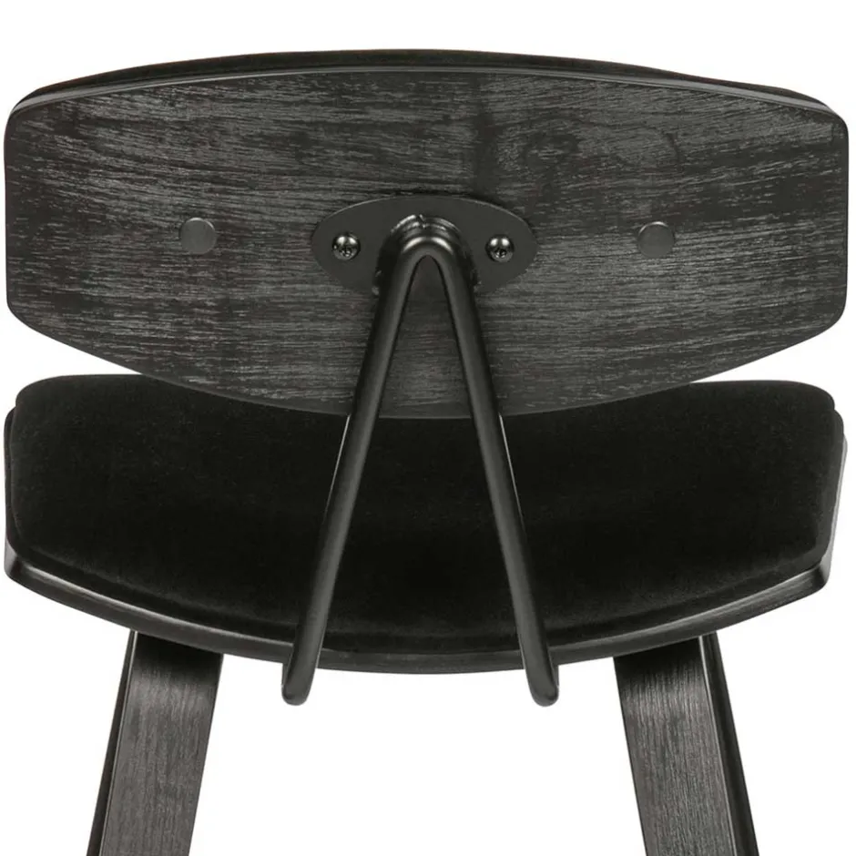 Designer Barstuhl in Schwarz Samt - Laccaro (2er Set)^Wohnen