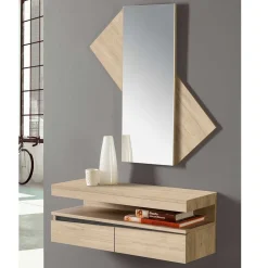 Wohnen Designer Flurmöbel Set mit Wandkonsole - Irvine (zweiteilig)