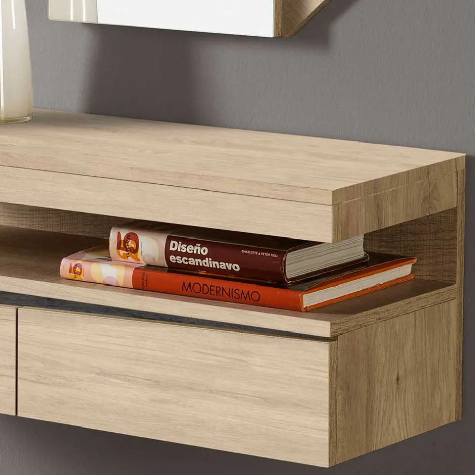 Wohnen Designer Flurmöbel Set mit Wandkonsole - Irvine (zweiteilig)