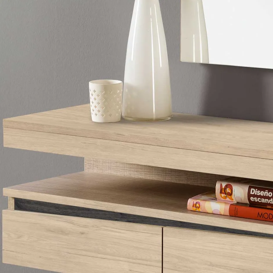 Wohnen Designer Flurmöbel Set mit Wandkonsole - Irvine (zweiteilig)