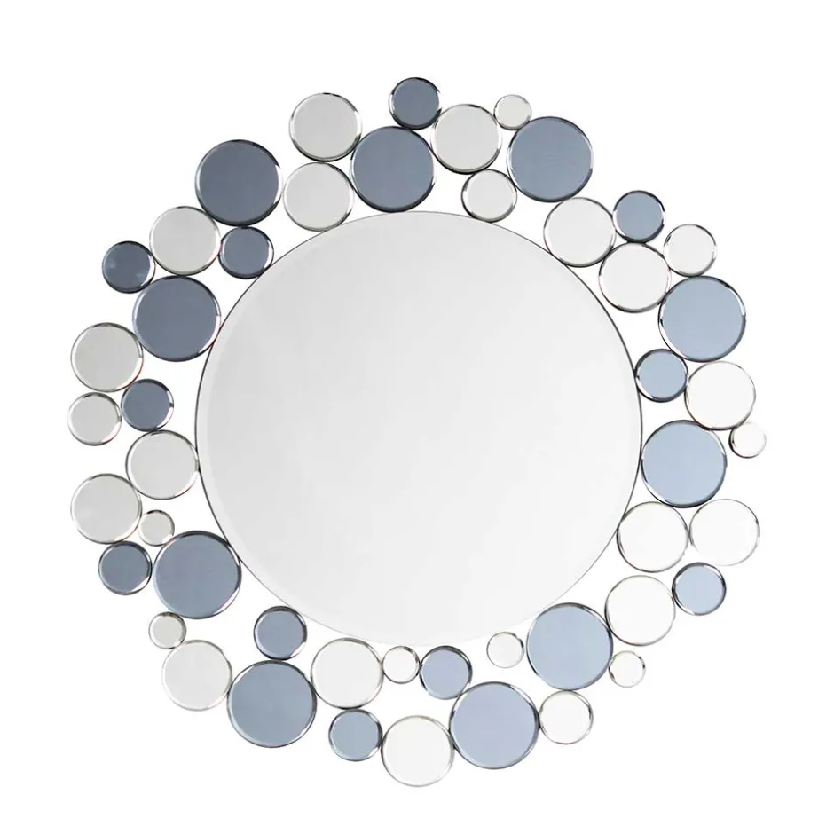 Wohnen Designer Glasspiegel in Grau & Silber - Martinez