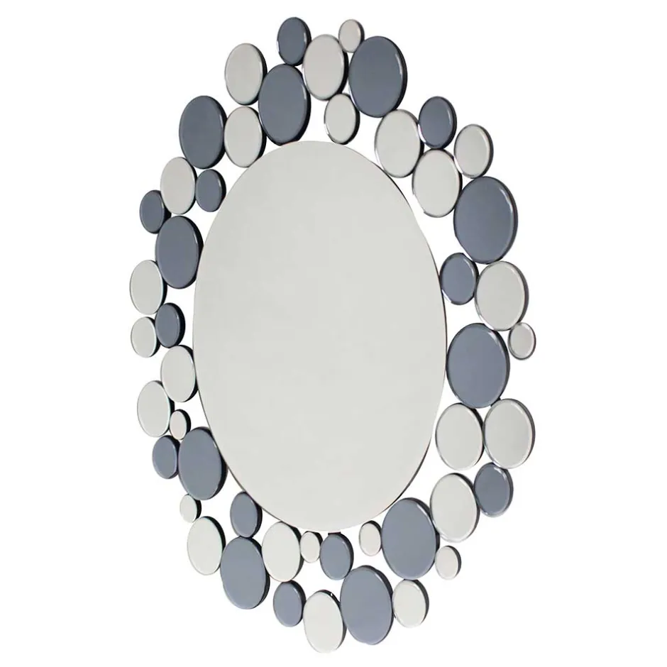 Wohnen Designer Glasspiegel in Grau & Silber - Martinez