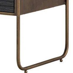 Wohnen Designer Nachtkommode in Schwarz & Altmessing - Sianner