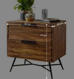 Wohnen Designer Nachtkommode mit 60 cm Breite - Dicna