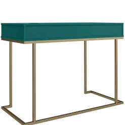 Wohnen Designer Schreibtisch in Petrol und Messing - Belego