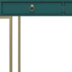 Wohnen Designer Schreibtisch in Petrol und Messing - Belego