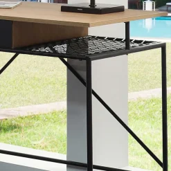 Wohnen Designer Schreibtisch mit Ablagen aus Kunstrattan - Zavias