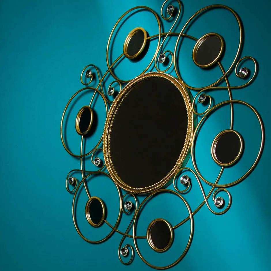 Designer Spiegel aus Metall in Gold - Vurian^Wohnen Outlet