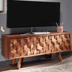 Designer TV Board aus Sheesham Massivholz - Crabira^Wohnen Discount