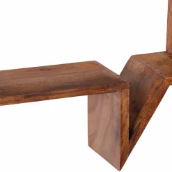 Wohnen Designer Wandregal Set Hoslo aus Massivholz Sheesham (zweiteilig)